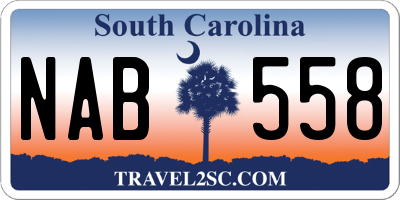 SC license plate NAB558