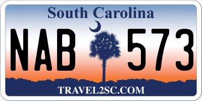 SC license plate NAB573