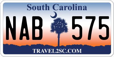 SC license plate NAB575