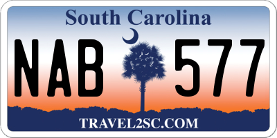 SC license plate NAB577