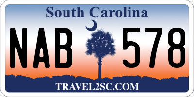 SC license plate NAB578