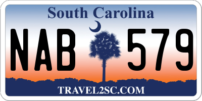 SC license plate NAB579