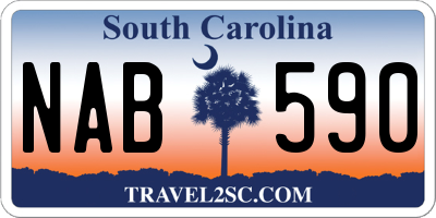 SC license plate NAB590
