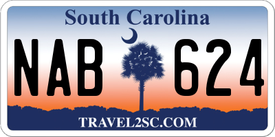 SC license plate NAB624