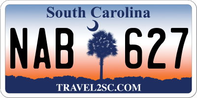 SC license plate NAB627