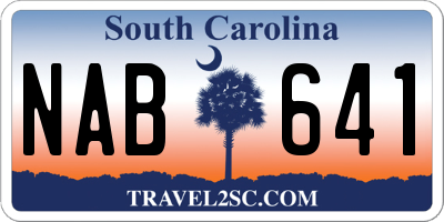SC license plate NAB641