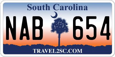 SC license plate NAB654