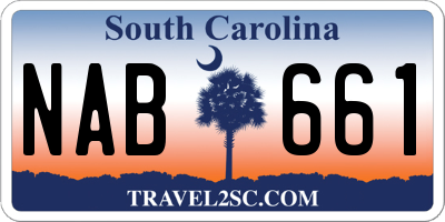 SC license plate NAB661