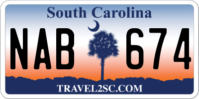 SC license plate NAB674