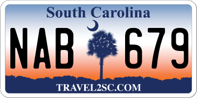 SC license plate NAB679