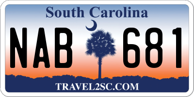 SC license plate NAB681