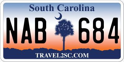 SC license plate NAB684