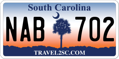 SC license plate NAB702