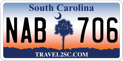 SC license plate NAB706