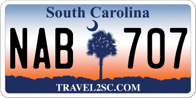 SC license plate NAB707