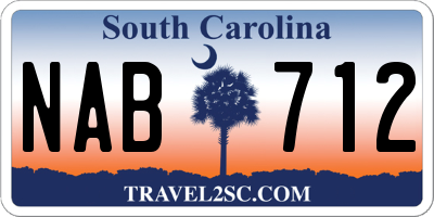 SC license plate NAB712