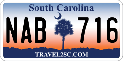 SC license plate NAB716