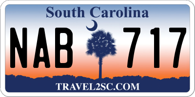SC license plate NAB717