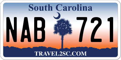 SC license plate NAB721