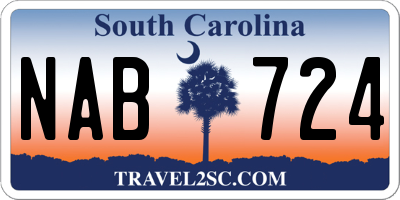 SC license plate NAB724