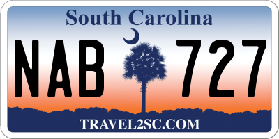 SC license plate NAB727