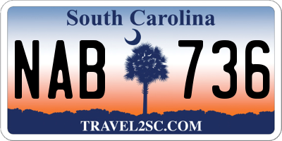 SC license plate NAB736