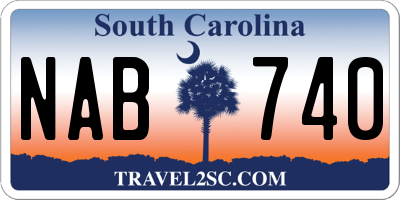 SC license plate NAB740