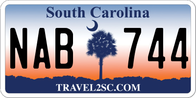 SC license plate NAB744