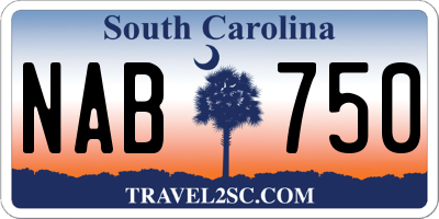 SC license plate NAB750