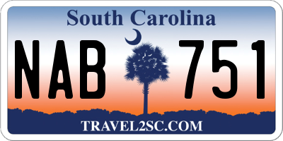 SC license plate NAB751