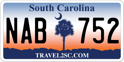 SC license plate NAB752