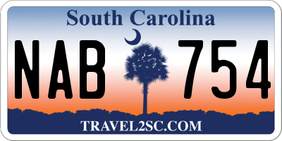 SC license plate NAB754