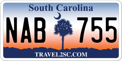 SC license plate NAB755