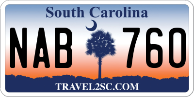 SC license plate NAB760