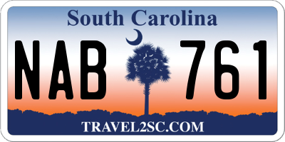 SC license plate NAB761