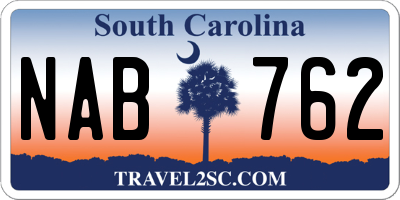 SC license plate NAB762
