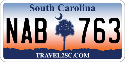 SC license plate NAB763