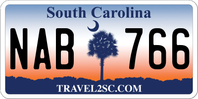 SC license plate NAB766