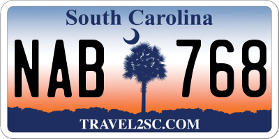 SC license plate NAB768