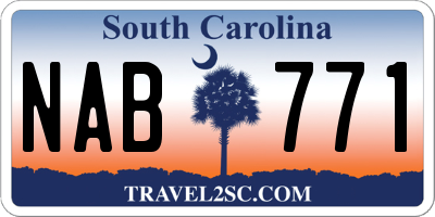 SC license plate NAB771