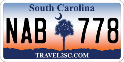 SC license plate NAB778