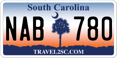 SC license plate NAB780