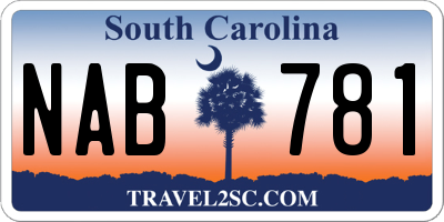 SC license plate NAB781