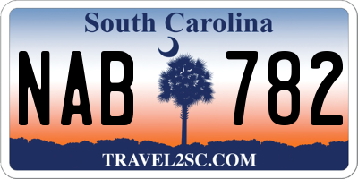SC license plate NAB782