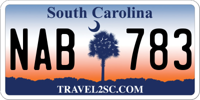 SC license plate NAB783