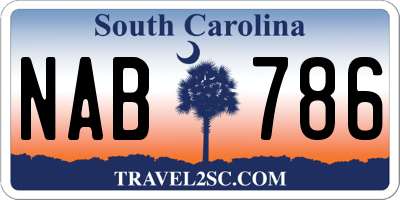 SC license plate NAB786