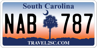SC license plate NAB787