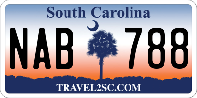 SC license plate NAB788