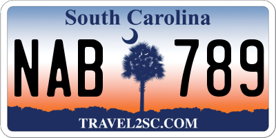 SC license plate NAB789