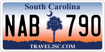 SC license plate NAB790